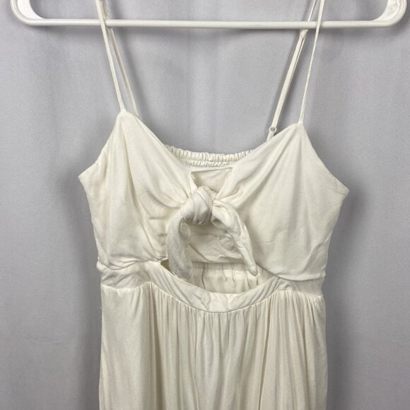 Bardot Revolve Ibiza Cutout Midi Dress In White Solid - Size US 4 - Picture 4 of 13